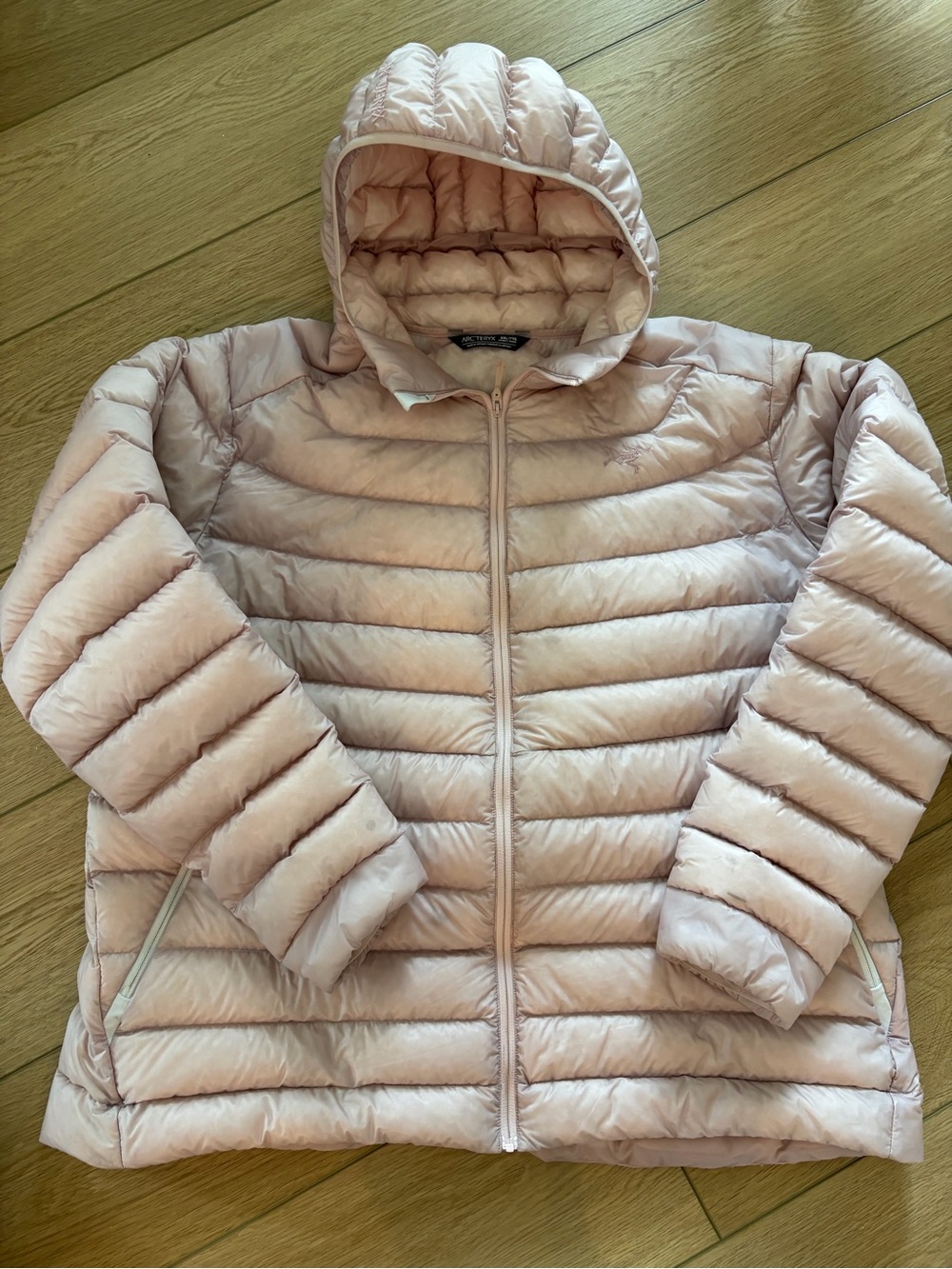 Arc'teryx Women's blush Hooded Packable Puffer Jacket (cerium hoody)